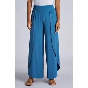 Women's Lynsu Wide Leg Pants with Overlap Detail | Blue Dusk