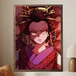 Daki Demon Slayer Poster, Kimetsu no Yaiba Wall Art, Japanese Manga Poster