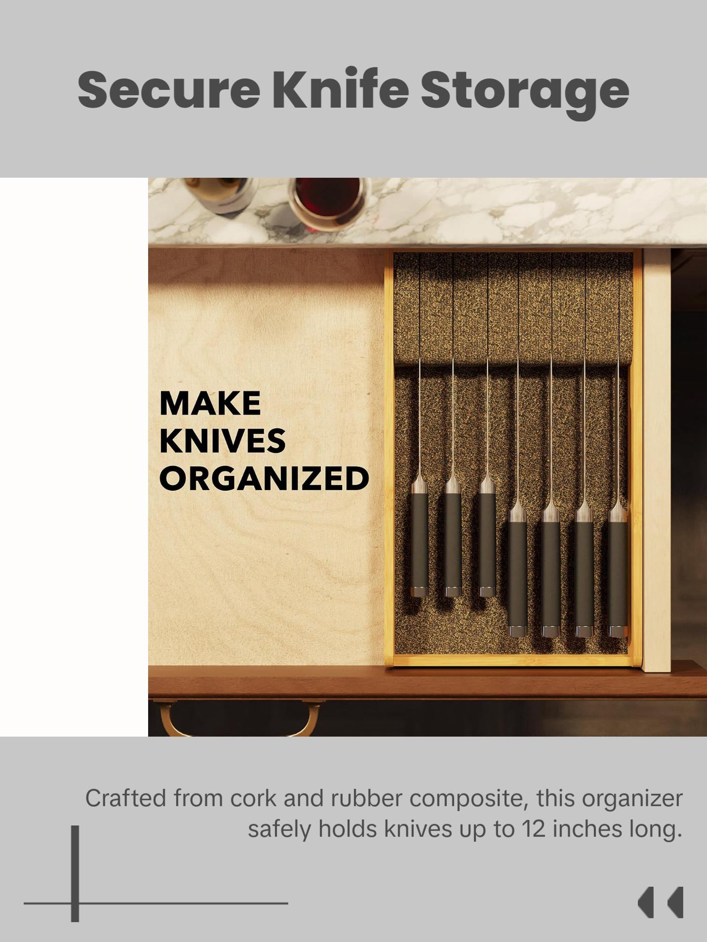 Medium Drawer Knife Block, 9"W