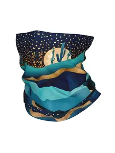 Indigo Desert Night Men Neck Gaiter Face Scarf Cover Neck Gaiter Men Women Bandana Scarf Thin Summer