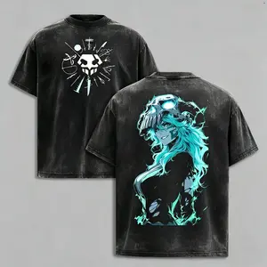 alentine shirts BLEACH Nelliel Tu Odelschwanck Printed Tee Graphic Washed T-shirt Men Cotton Tops Vintage Manga T Shirt Harajuku Casual T Shirt