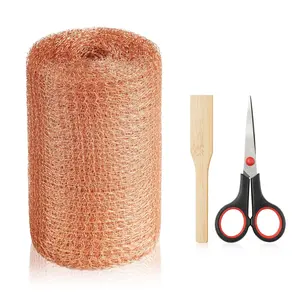 Copper Mesh Rodent Control Kit - 5 in x 35 ft Copper Mesh Roll, Rust Proof Rodent Proof Wire Mesh, DIY Mice Defensive Mesh for Pest Bat Bird Snail and Rodent Control
