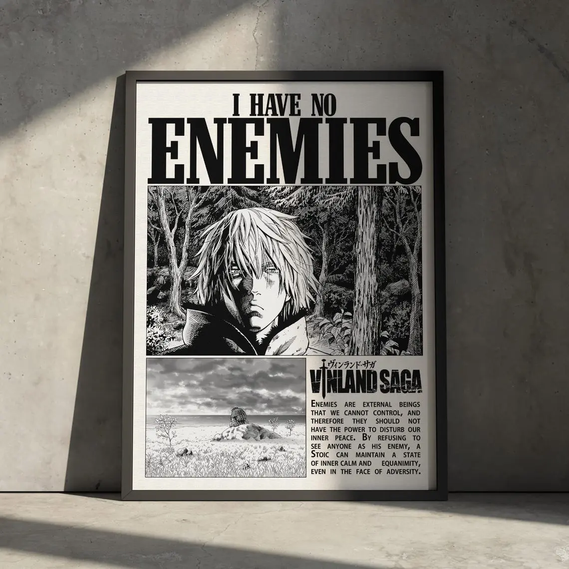 Thorfinn Vinland Saga Anime Art Poster, Manga Retro Artwork Wall Decor, Minimalist Gift for Anime Fan, Medieval Viking Vintage Aesthetic
