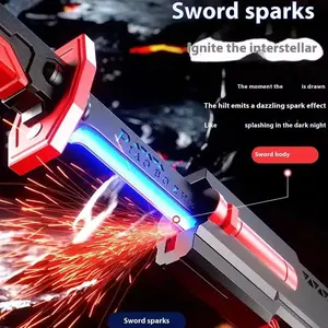 Interstellar Lightsaber Samurai Sword 8-Color LED Modes Sound with Spark & Fog Effect 31.5 Type-C Rechargeable for Cosplay  Gifts Luminous Toy with Black Technology Design and Cool Sound Effects