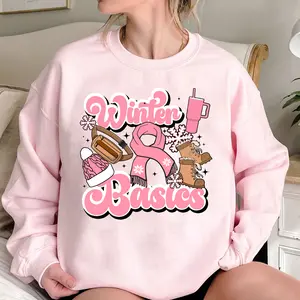 Winter Basics Sweatshirt, Pink Tumbler Belt Bag Beanie Boot Sweater, Retro Pink Christmas Sweatshirt, Bougie Boojee Christmas Sweatshirt, Christmas Gifts For Her, Merry Christmas Hoodies, Winter Coffee Crewneck