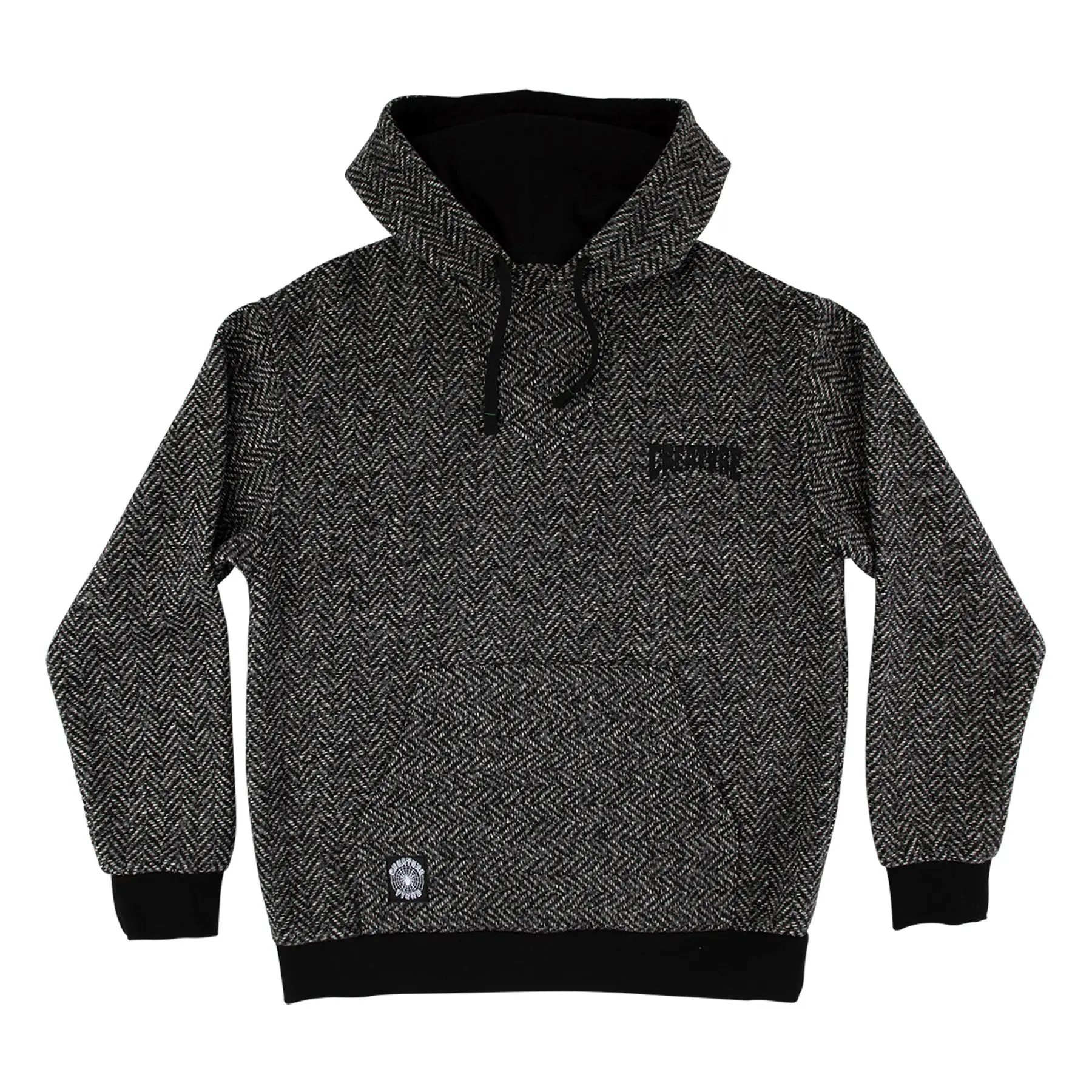 Mens Creature Baja Hoodie, Embroidered Menswear Jersey Tops, Casual Men's Apparel, Long Sleeve, Pullover, Sweatshirts, Pocket, Knit
