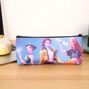 Anime Girl Group Theme Pencil Case, Large Capacity Zipper Stationery Bag, Cute Cartoon Storage Pouch for Students, Fun and Practical Design