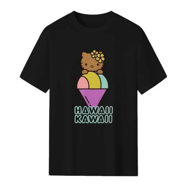 Sanrio Hello Kitty Tan T Shirt Cotton Oversized Relaxed Fit Sunkissed Summer Graphic Tee Streetwear