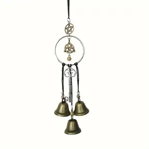 Handmade iron witch Bells Design Ornaments Vintage Key and Summer Metal Door Handles Window Hanging Decorations Decorative Wind Chimes for Home Living Room Bedroom Decorations - Hangable ﻿