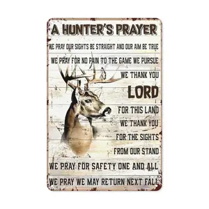 1pc, Rustic Deer Hunting Get Metal Sign Decor (12in*8in/ 30cm*20cm), Home Bar, Garage, Or Bathroom
