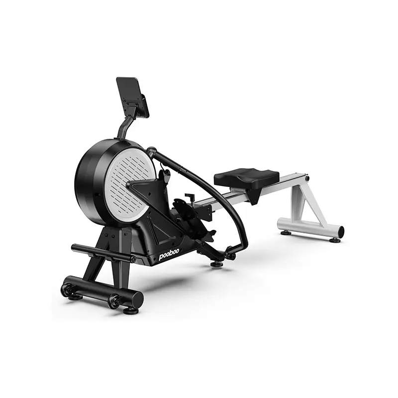 Pooboo Rowing Machine for Home Gym, Foldable Rower with Full Motion Dual Handlebars, Silent Wind & Magnetic Resistance, Bluetooth App, Alloy Steel Frame, 350 LBS Capacity, Home Fitness Equipment