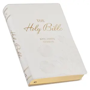 KJV Holy Bible, Super Giant Print Red Letter Edition - Thumb Index Tabs & Ribbon Marker, King James Version, Vegan Leather, White (KJV Super Giant Print Editions) Imitation Leather – Large Print, December 28, 2024
