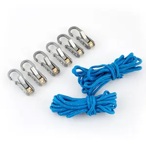 6PCS Outdoor Gear Lanyard Set with Case Retractable Safety Tethers for Camping Hiking Backpacks & Tents Anti-Loss Coiled Cord Kit Travel Accessory