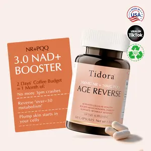 [TikTokShopHolidayHaul] Tidora NR+PQQ 3.0 NAD+ Booster Supplement | Cellular Energy, Anti-Aging & Metabolism Support | Gluten Free, Vegan, Non-GMO | Clinically Proven+Hollywood Celebrities’Secret Formula | 60 Capsules