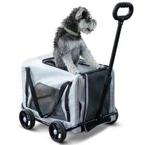 Dog Stroller 2 in 1 Pet Carrier Bag 4 Wheels Folding Dog Cart Pet Stroller for Travelling Shopping Walking Playing for Small Dogs Cats