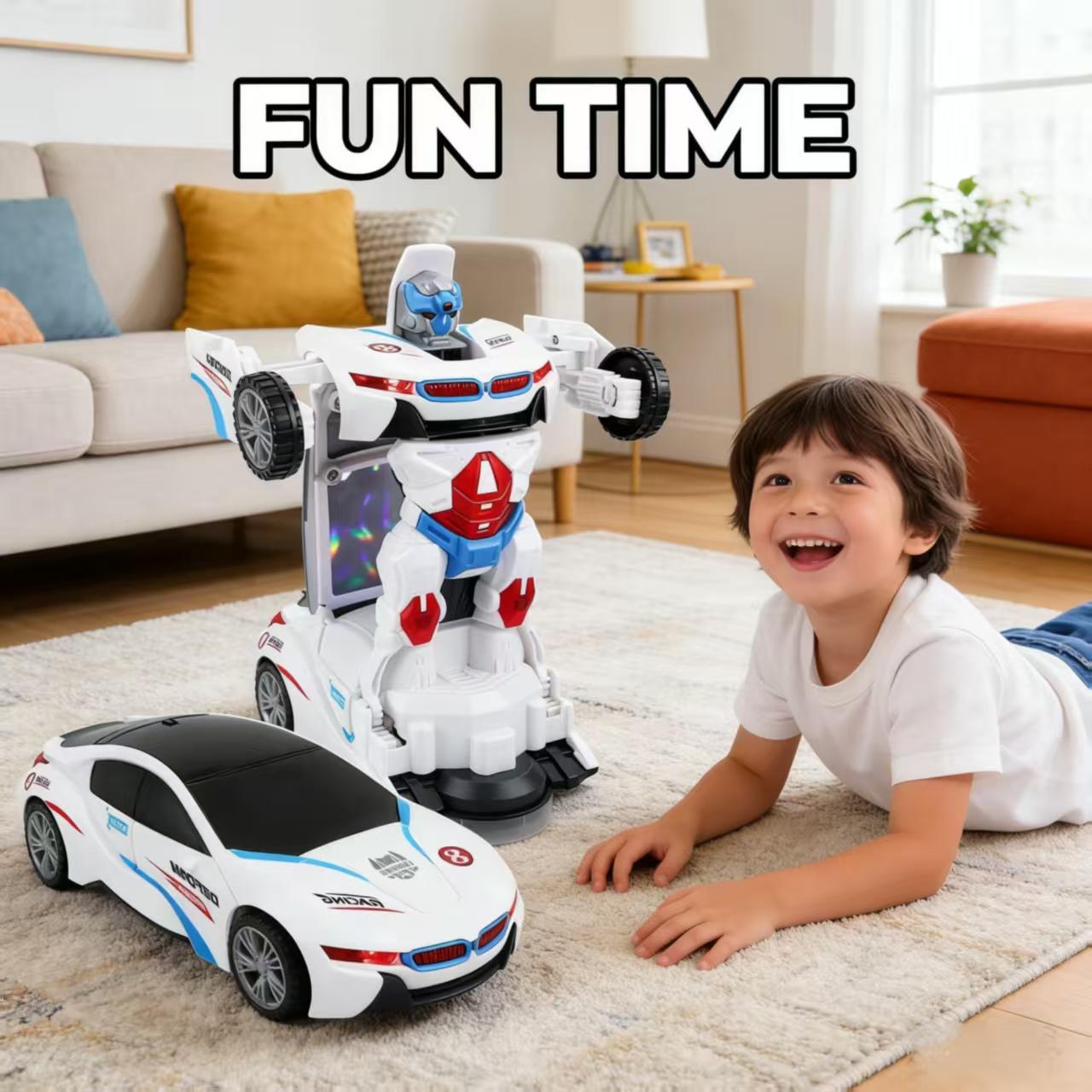 Dual Mode Deformation RC Car,2-in-1 Robot & Racing Vehicle with Bright LED Lights,Deformable Robot Car for All-Age Fun, Realistic Racing & Robot Modes