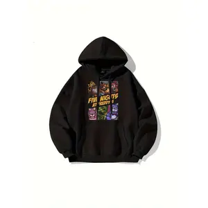 Freddy Horror movie theme hoodie 63, black color movie poster design, regular version long-sleeved round neck, suitable for autumn and winter, machine-washable casual coat