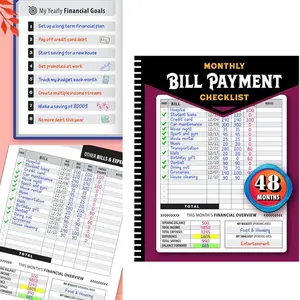 Monthly Bill Payment Checklist Notebook - Budget Planner & Expense Tracker Journal for Personal Finance Management, Income & Spending Log Pages, Financial Organizer with Bill Tracking & Monthly Overview