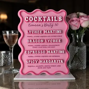 Custom Acrylic Sign, Decor Wall Plaque with Frame – Ideal for Luxe Events, Weddings