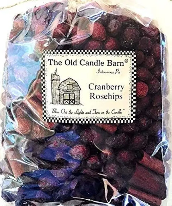 Old Candle Barn Cranberry Rosehips 4 Cup Bag - Well Scented Potpourri - Made in USA