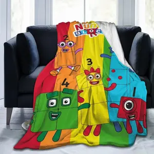 Numberblocks Soft Fleece Blanket - Educational Number Blocks Design with 1-10 Numbers, Vibrant Colors, All-Season Cozy Throw for Home, Office, Travel & Gift Giving, Educational Play Item  Vibrant Blanket  W