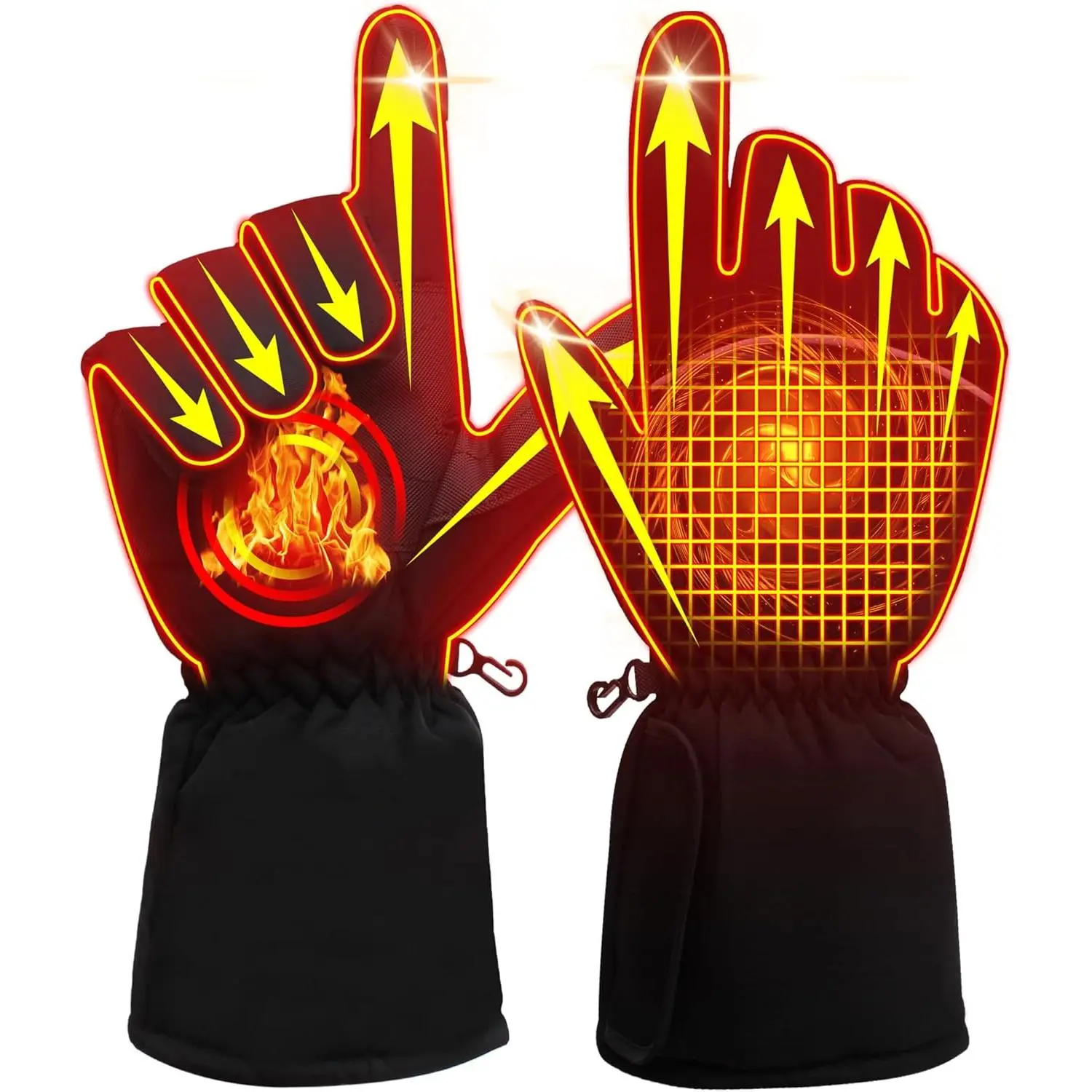 Electric Rechargeable Thermal Gloves for Men Women  7.4V Touchscreen Waterproof Windproof Heated Hiking Skiing Outdoor Indoor Portable Hand Warmer