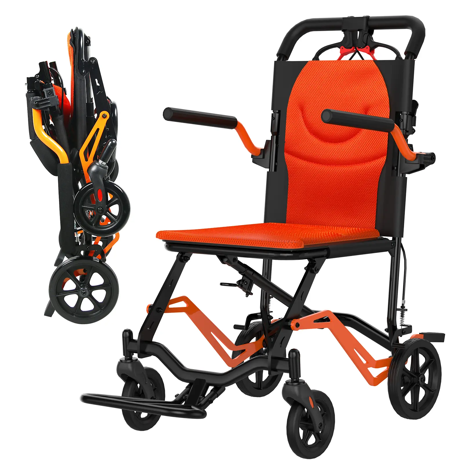 TWISTER.CK Wheelchairs Folding Lightweight Wheelchair for Adults Indoor, (Narrow seat 16.2") Wheel Chairs Fold Up Light Weight Aluminum ALLOY