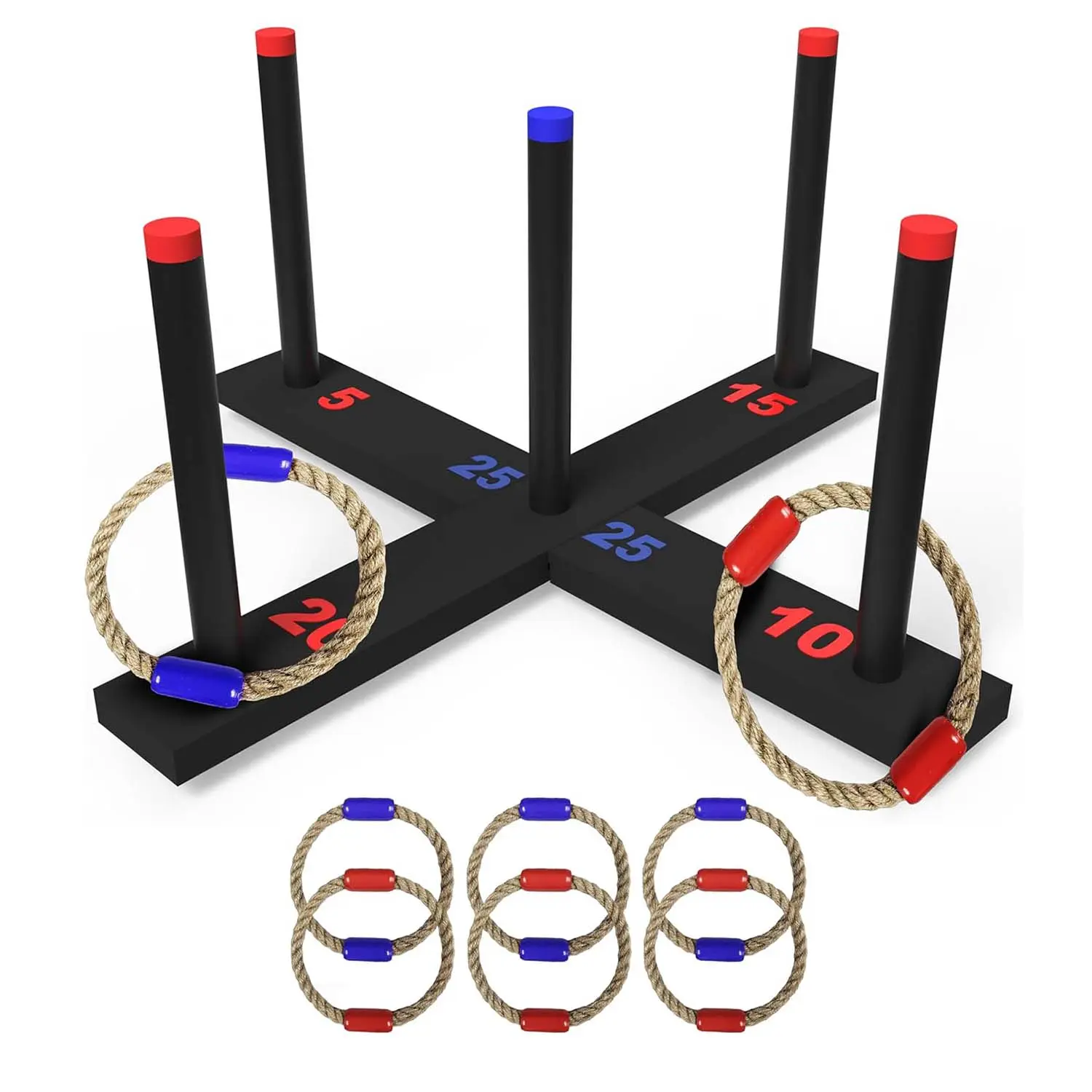 Ring Toss Lawn Game Set - 6 Rings, Carry Case, Outdoor Play for Family, Backyard Party Activity, Easter Gifts for Ages 8-12+ Teens Boys Girls