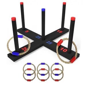 Ring Toss Game Set with 6 Rings & Carry Case, Fun Outdoor Yard Game for Kids Adults & Family, Ideal Backyard Party Activity, Easter Gifts for Teens Boys Girls Ages 8-12+ Years Old