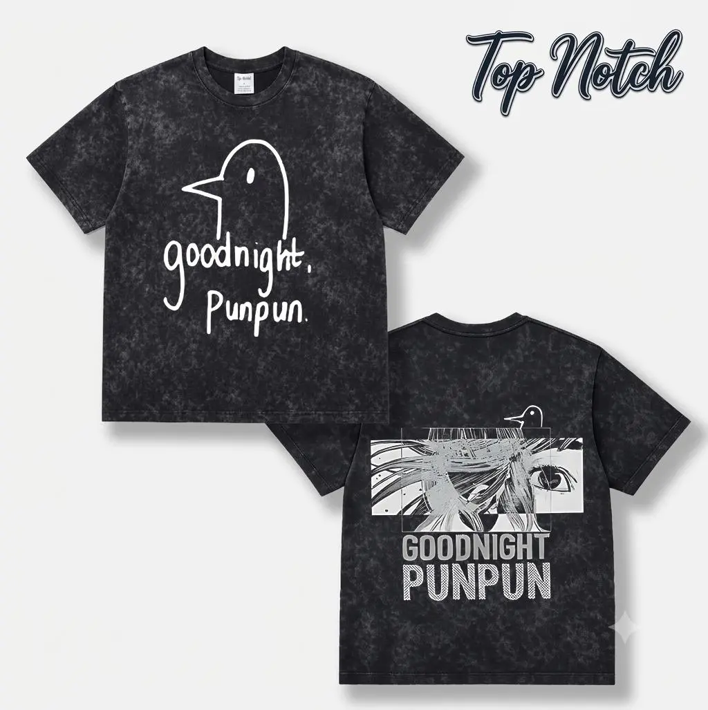 Vintage Acid Wash Goodnight Punpun Anime T Shirt Oyasumi Punpun Manga Bird Graphic Tee Retro Distressed Oversized Washed Black Short Sleeve Unisex Indie Manga Streetwear Gift For Anime Fans Men Women