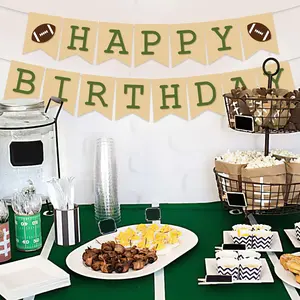 1 Set Football Birthday Party Banner Rugby Happy Birthday Banner Sports Themed Party Decorations for Kids Football Bowl Game Birthday Team Celebration and Tailgate Party Supplies