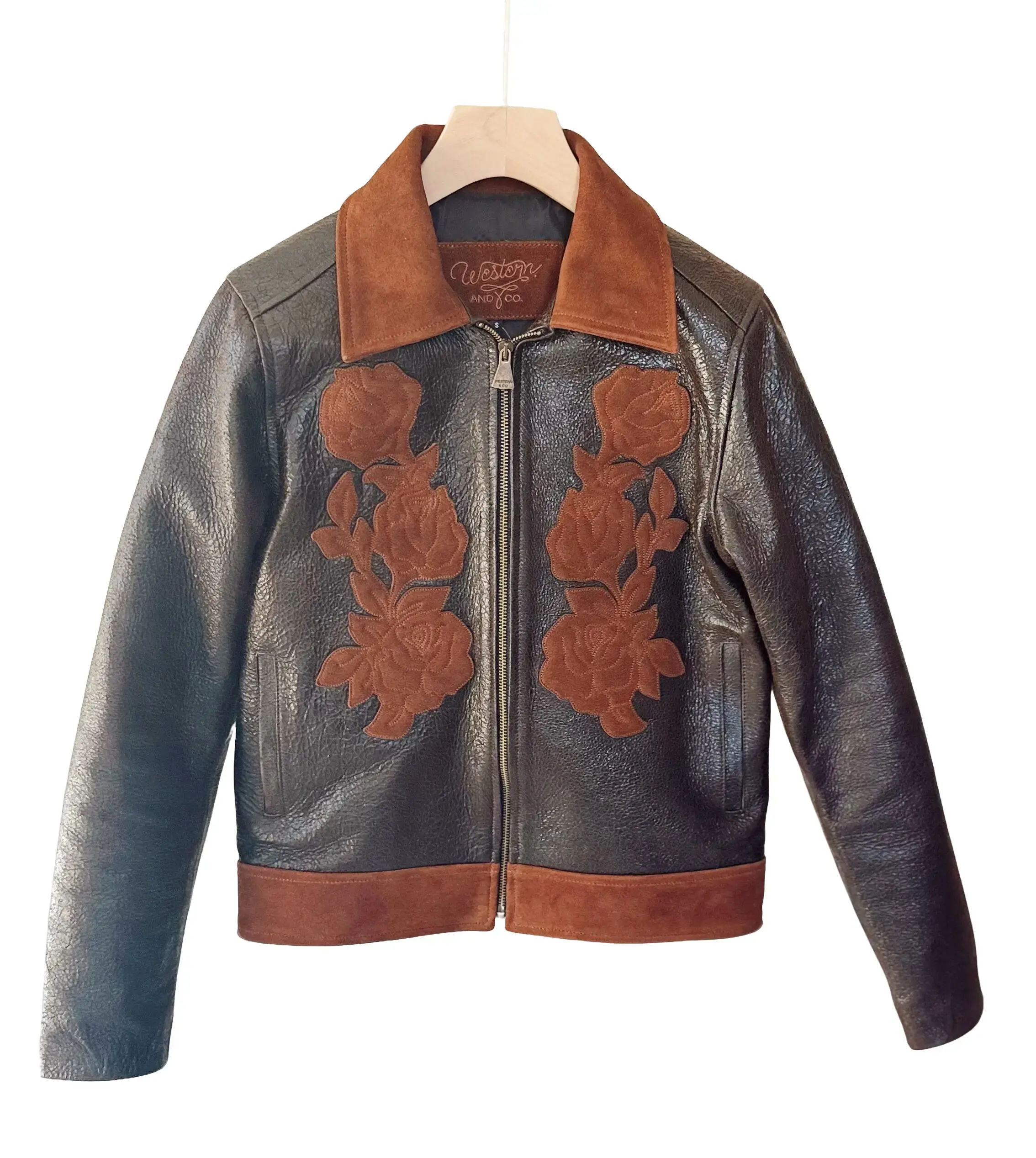 Women's Rose-Embellished Petal to the Metal Long Sleeve Top, Stylish Outerwear Coat