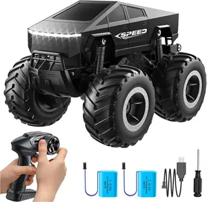 4WD RC Monster Truck Toy 1:16 Scale Waterproof Off-Road Remote Control Car,2.4GHz All-Terrain Hobby Pick-up, Ideal Kids Gifts for Boys 6-12+ Black