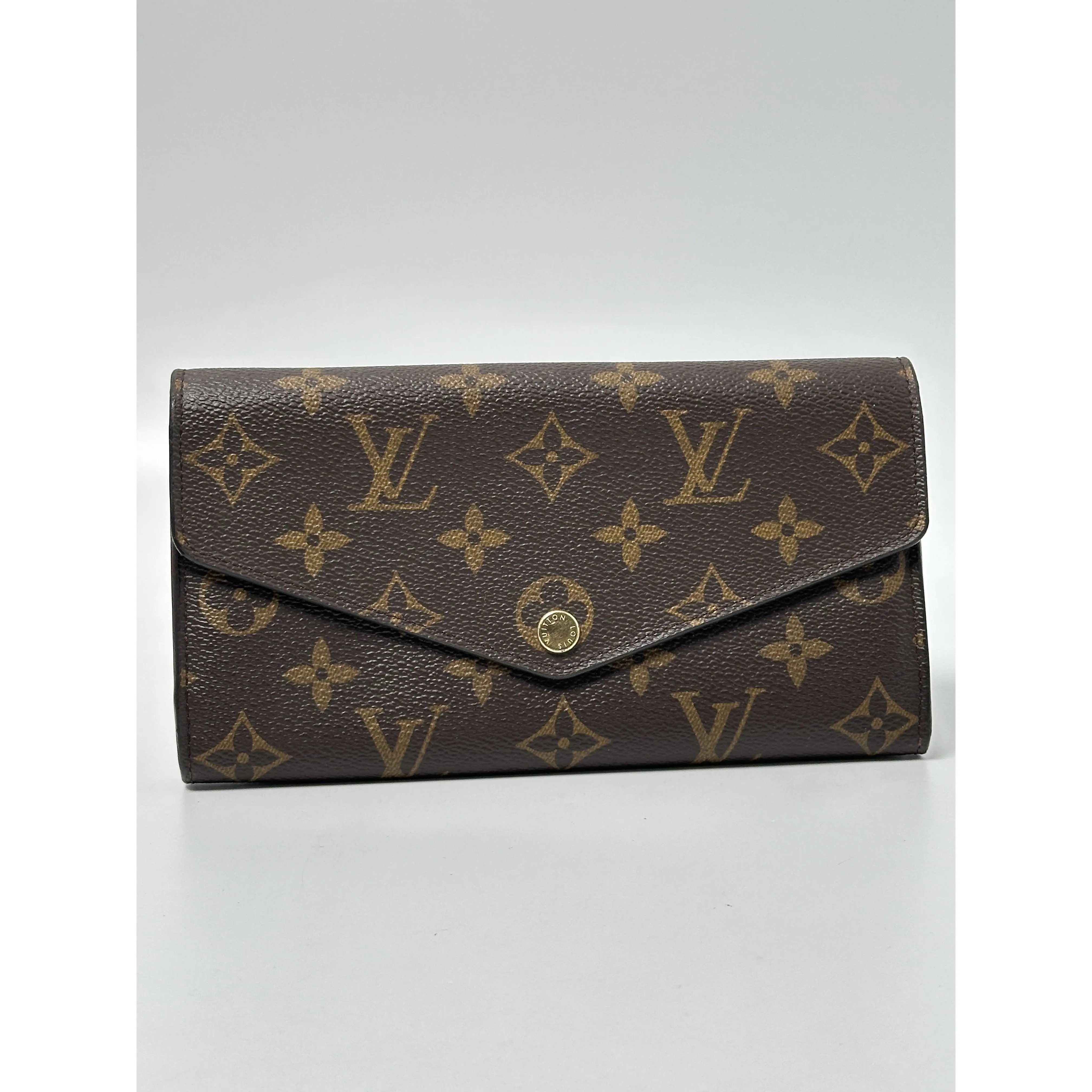 Pre-owned Louis Vuitton CANVAS WALLET Monogram Sarah Long Bifold JA1202LV
