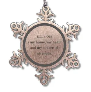 Illinois is my home Gifts, Lovely Illinois Birthday Christmas Snowflake Ornament