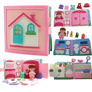 Girl's Daily Life Busy Book, Pre-School Children Quiet Activity Book, Kids Learning Life Skills, Montessori Toy Educational Gift
