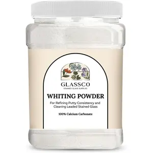 Fine 100% Calcium Carbonate Powder for Stained Glass Removes Glazing Oils Flux & Excess Putty Polishes Lead Came for Cementing & Clean-Up of Stained & Leaded Glass 16oz