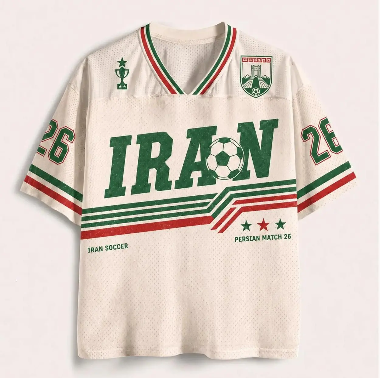 [Custom any Request] Custom Iran Soccer Jersey Shirt, Retro Football Jersey, Personalized Name & Number Soccer Top, WC 2026 Fan Apparel, Unisex Game Day Gift Jersey, Persian Football Fan Gift, Football Fan Gift for Men and Women