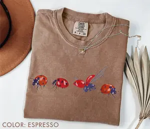 Comfort Colors Vintage Ladybug T-Shirt, Beetle TShirt, Insect Tee, Cottagecore Nature T-Shirt, Garden Shirt, Bug Lover Gift, Entomology Gift