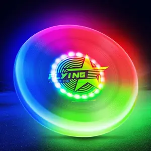 Glow in The Dark LED Flying Disc, 7 Dynamic Modes Flying Disc, 7 Colors Waterproof Outdoor Games & Cool Toys, Perfect Birthday & Camping Gift