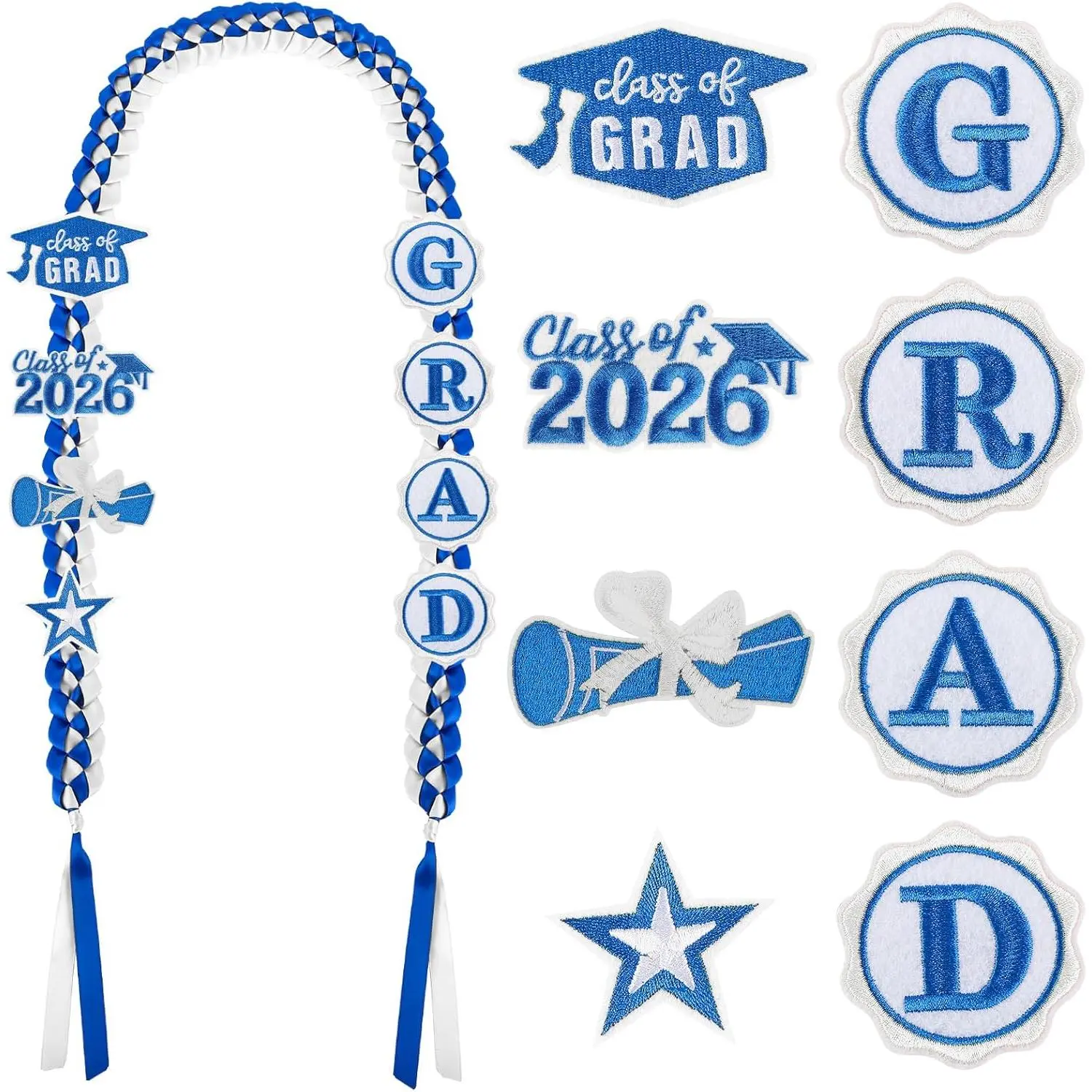 Class of 2026 Graduation Lei, DIY Embroidery Graduation Money Ribbon Leis, Honor Lei Congrats Grad Gifts for Women Men High School Senior Prom Party Decorations