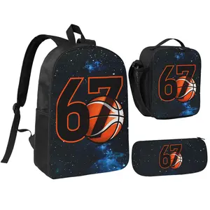 67 Emoji Stickers Backpack for Students Professionals & Travelers Ideal for School Work or Leisure with Basketball Design