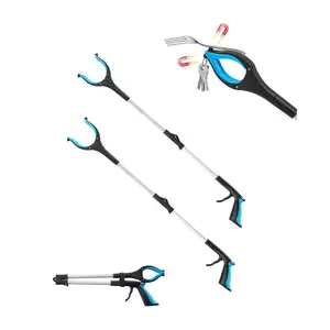 VEVOR Grabber Reacher Tool, 43 Foldable Reacher Grabber Pickup Tool with 360 Rotating Jaw, Magnet and LED Light, Lightweight Grabber Reacher Tool for Seniors, Extra Long Trash Picker Upper Grabber