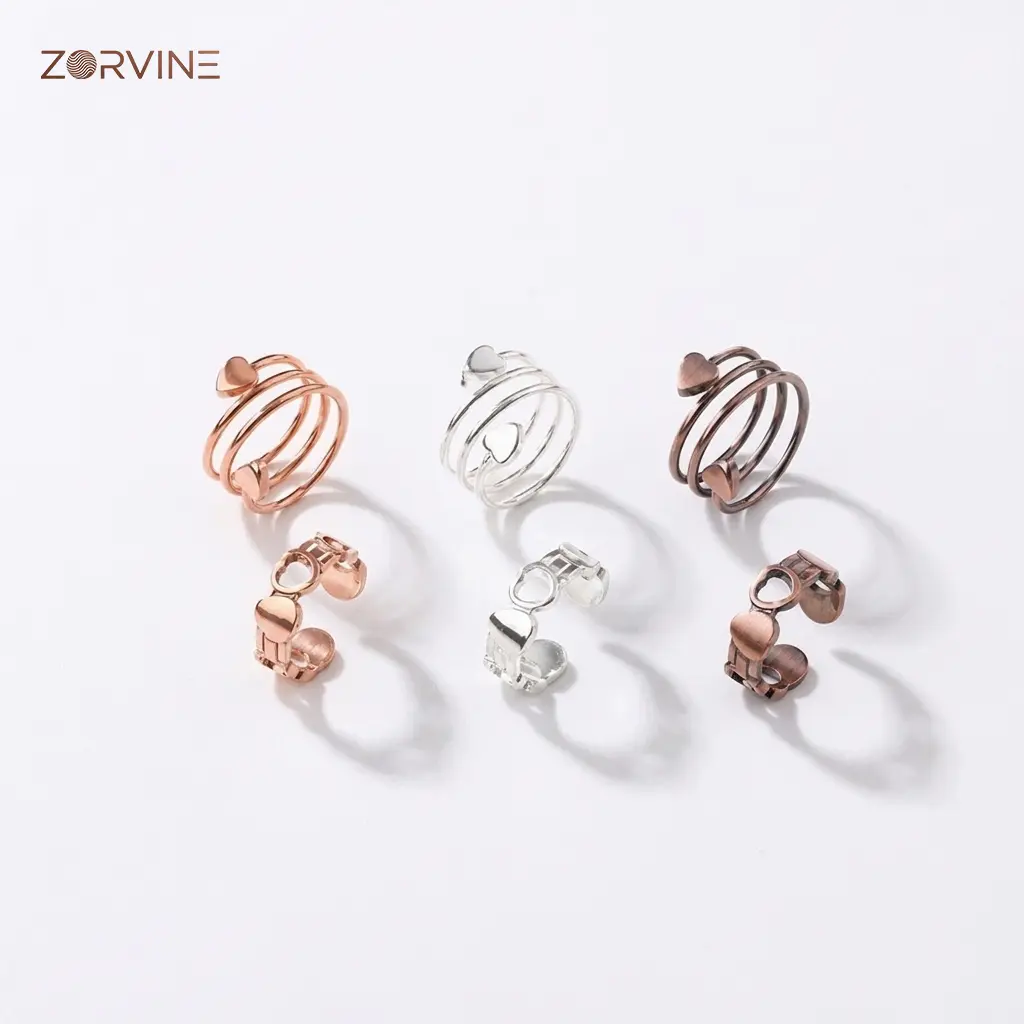 2pcs Copper Ring for womens gifts Hypoallergenic 99 Pure Copper Magnetic Therapy Love Heart Engagement Ring Set | Toi et Moi,Promise Rings for Her,Wedding Ring Set,Purity Ring,Ring Cover,Queen Ring,Gold Plated Minimalist Stacking Rings for Women