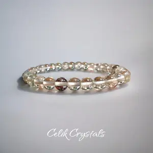 Garden Quartz Bracelet for Women and Men, Natural Stones, 6 or 8mm Beads, Healing Crystal Bracelet high quality