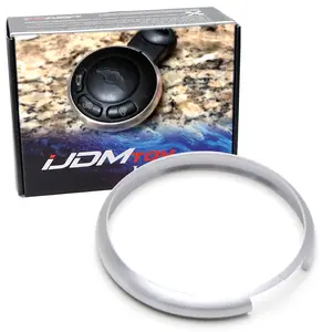 iJDMTOY Silver Aluminum Smart Key Fob Surrounding Ring Decoration For 2008-2014/2015 Gen2 Mini Cooper R55 R56 R57 R58 R59 & Gen1 R60 R61