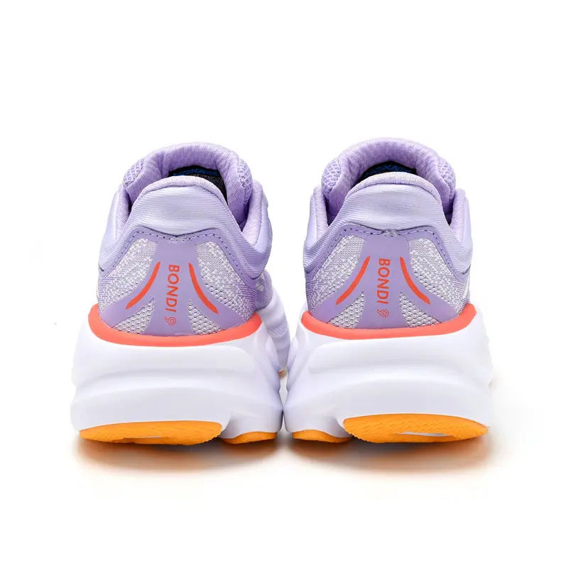 Lavender White Knit Mesh Athletic Shoes, Shock Absorbing Comfort Non-slip Long Distance Training Sneakers