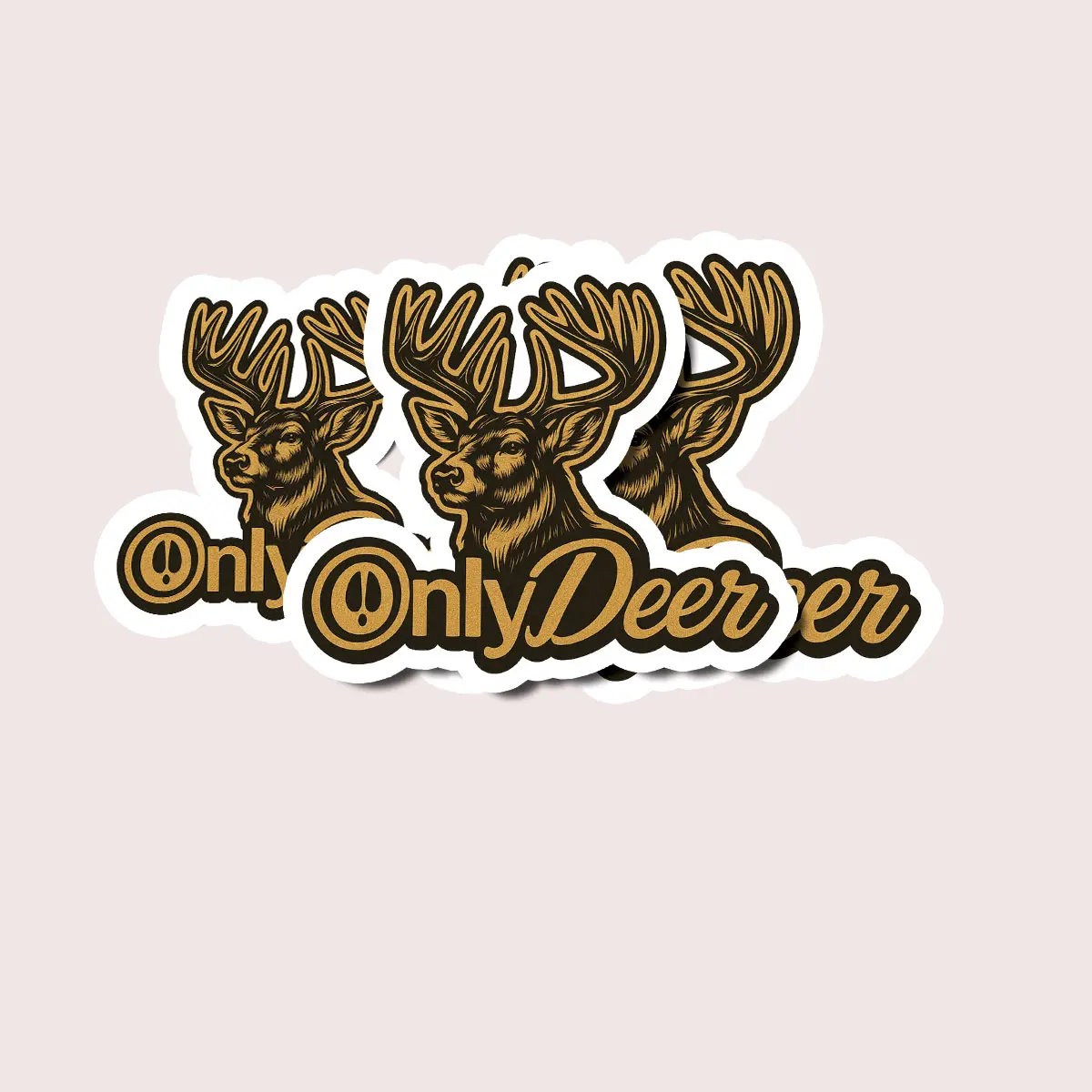 OnlyDeer Sticker, Funny Deer Hunting Sticker, Big Buck Vinyl Decal, Pun Hunting Sticker, Whitetail Deer Head Sticker for Hunters