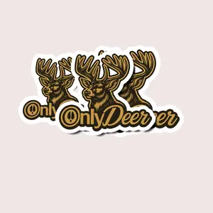 OnlyDeer Sticker, Funny Deer Hunting Sticker, Big Buck Vinyl Decal, Pun Hunting Sticker, Whitetail Deer Head Sticker for Hunters