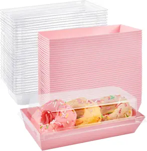 Charcuterie Boxes with Clear , 50 Pack  Bakery Boxes, Cookie Boxes, Small  Boxes for Pastry, Sandwich, Cupcakes, Strawberries, Dessert To Go Containers